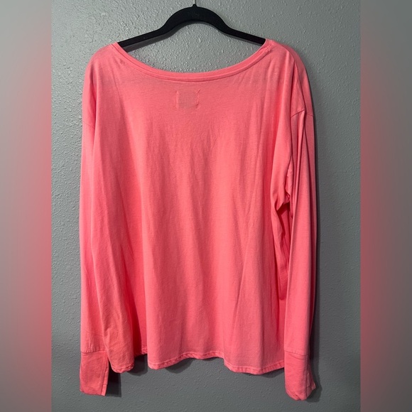 NWOT Seed to Style Organic Cotton Women Long Sleeve Top Thumb Holes Sz XL Coral. - Picture 2 of 7